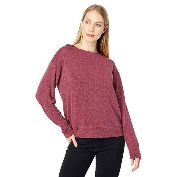 Mod-O-Doc Sweater Womens XS Garnet Soft Slubby Knit Long Sleeve Pullover ERK1070 - Picture 3 of 8